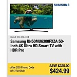 Newegg Black Friday: 50&quot; Samsung UN50MU6300FXZA 2160p 4K Smart UHD TV for $424.99