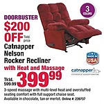 Boscov's Black Friday: Catnapper Nelson Rocker Recliner w/ Heat &amp; Massage for $399.99