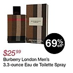 Overstock Black Friday: Burberry London Men's 3.3-oz. Eau de Toilette Spray for $25.99