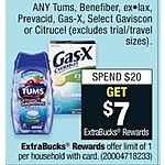 CVS Black Friday: Any Tums, Benefiber, ExLax, Prevacid, Gas-X, Gaviscon or Citrucel Purchase of $20 or More - Get $7 in ECB
