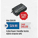 MacMall Black Friday: CyberPower Standby Series 425VA 8 Outlet UPS for $29.99