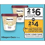 Rite Aid Black Friday: (2) Haagen Dazs Ice Cream, Select Varieties w/Card and Coupon for $4.00