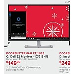 Dell Home &amp; Office Cyber Monday: 32&quot; Dell Monitor - D3218HN for $149.99