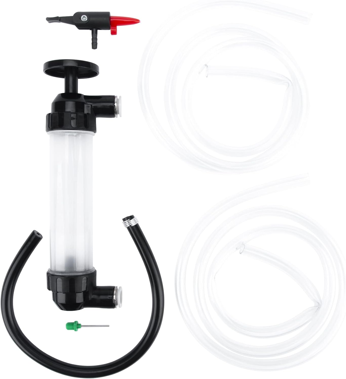Performance Tool W1156 Grip Clip Transfer Pump/ Siphon Fluid Transfer Pump Kit for Water, Oil, Liquid, and Air, Black/Clear, 48-inch Hoses $9.82