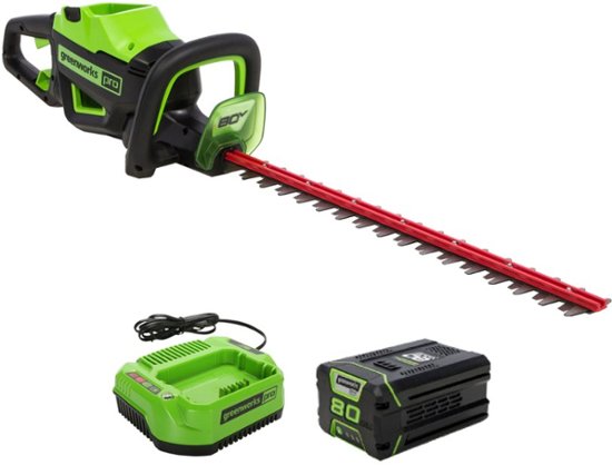 Greenworks - 80-Volt 26-Inch Cordless Brushless Hedge Trimmer (1 x 2.0Ah Battery and 1 x Charger) - Green $174.99