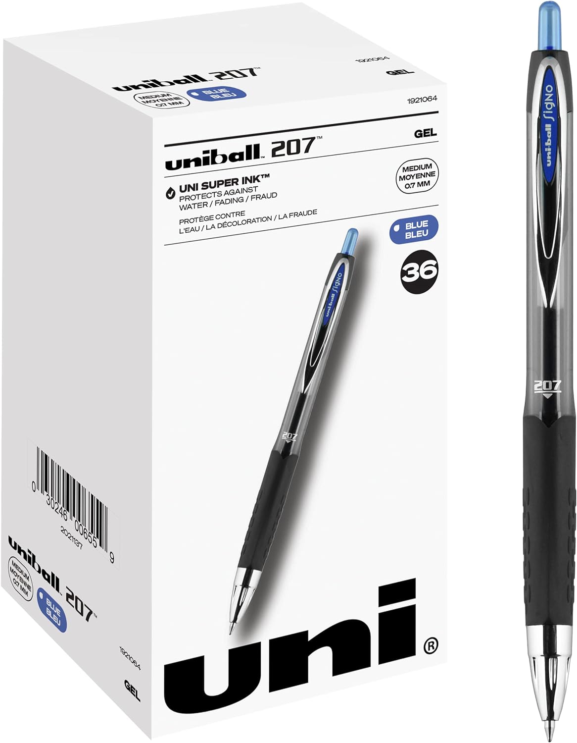 Limited-time deal: Uniball Signo 207 Gel Pen 36 Pack, 0.7mm Medium Blue Pens, Gel Ink Pens - $20.76