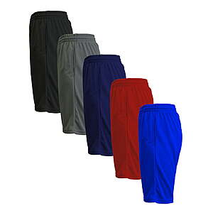 Men's 5-Pack Lightweight Breathable Moisture Wicking Mesh Shorts ($25 for 5) $24.27