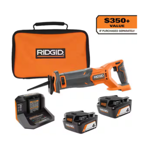Ridgid 18V Reciprocating Saw w/ 2x 4 Ah Batteries, 18V Charger & Bag $149 + Free Shipping