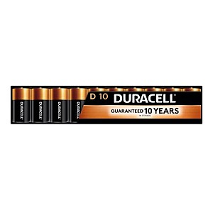 [S&S] $11.45*: 10-Count Duracell Coppertop D Alkaline Batteries at Amazon