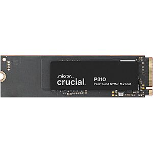 Crucial P310 2TB SSD, PCIe Gen4 NVMe M.2 2280, Up to 7,100MB/s