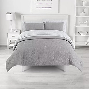 The Big One King Sized Seersucker Reversible Comforter Set with Sheets