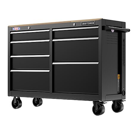 CRAFTSMAN 52-in L x 37.5-in H 7 -Drawers Rolling Black Butcher block Work Bench (Lowes, usually $549.99, now $249.99): 45% off