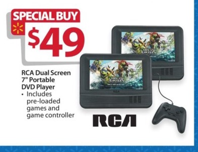 Walmart Black Friday: RCA Dual Screen 7&quot; Portable DVD Player for $49.00 - 0