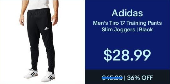 eBay Black Friday: Adidas Men's Tiro 17 Black Training Pants eBay Black Friday: Adidas Men's Tiro 17 Black Training Pants