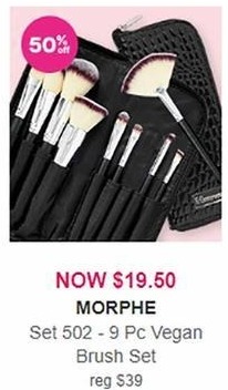 Ulta Beauty Black Friday Morphe Set 502 Vegan 9 Pc Brush Set For