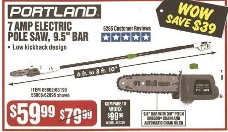pole saw electric freight harbor portland amp friday bar deal