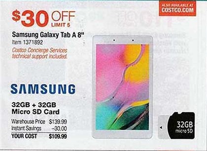 Costco Wholesale Black Friday: 32GB Samsung Galaxy Tab A 8 ...