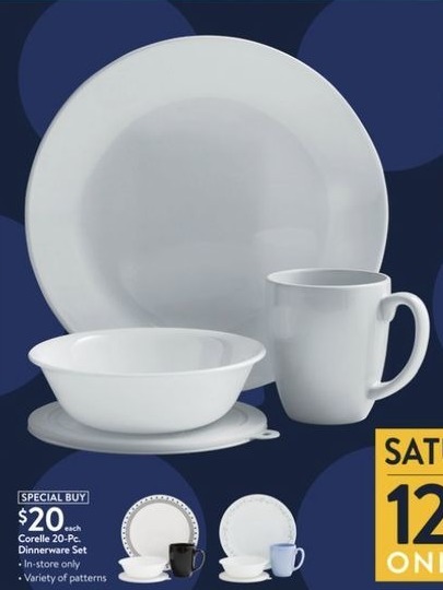 Walmart Black Friday Corelle Winter Frost White 20 Piece Dinnerware Set Service For 5 For 20 00