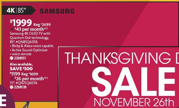 Aafes Black Friday 85 Samsung Qn85q60tafxza 4k Smart Qled Uhd Tv For 1 999 00