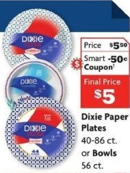 Family Dollar Black Friday: Dixie Paper Plates 40-86 ct. or Bowls 56 ct w/ Smart Coupon for $5.00