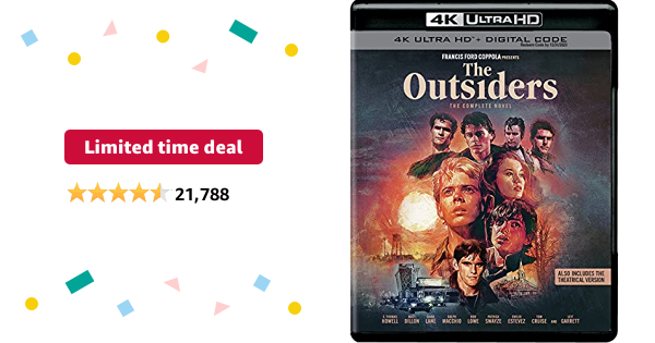 The Outsiders: The Complete Novel [4K UHD] $17.10 ($19.00 + clip 10% off coupon) - $17.10