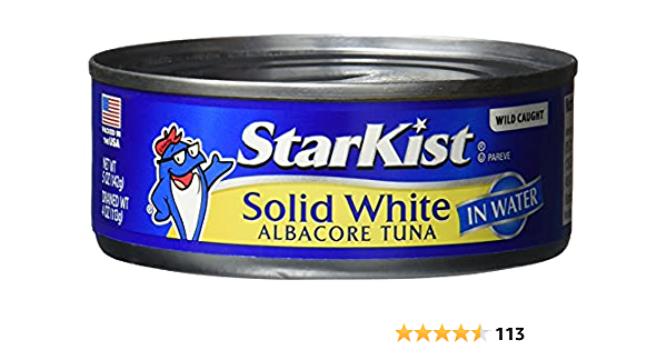 StarKist Solid White Tuna In Water, 5 Oz ,4 Count (Pack of 12) - $19.20