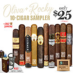 Ten Oliva &amp; Rocky Patel 90-95 Rated Cigars + Oliva Electronic Ignition Torch Lighter + Palio Cutter $25 FS