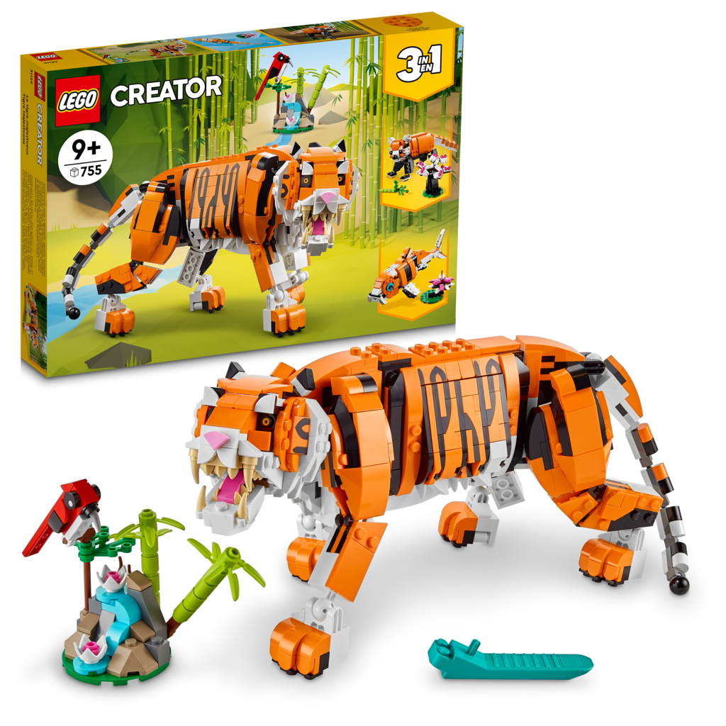 LEGO Creator 3in1 Majestic Tiger Building Set for Kids (31129) - $41