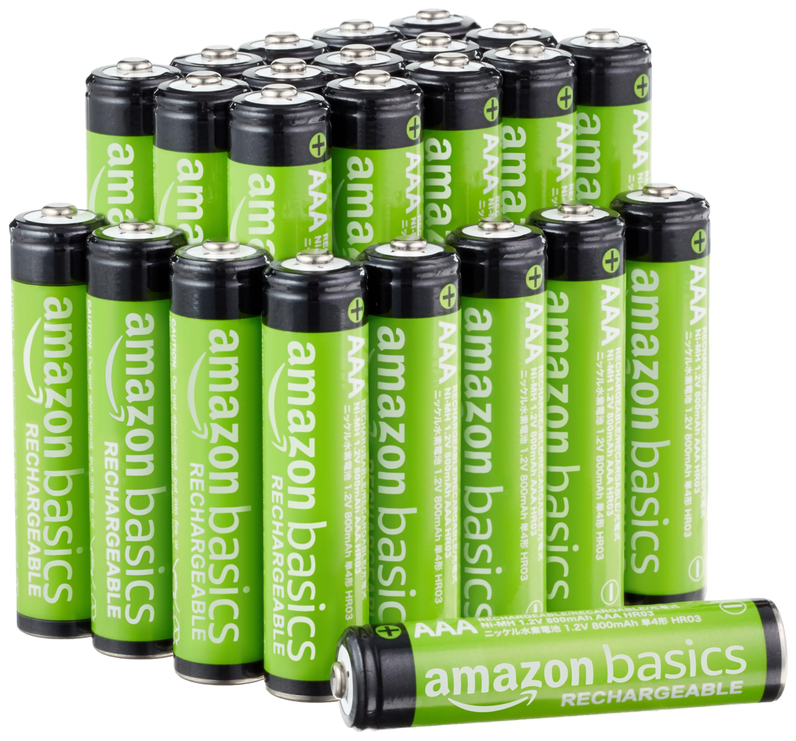 Amazon Basics 24-Pack Rechargeable AAA NiMH Performance Batteries, 800 mAh $13.72 S&S