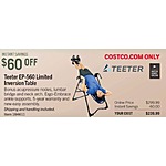 Costco Wholesale Black Friday: Teeter EP-560 Limited Inversion Table for $239.99