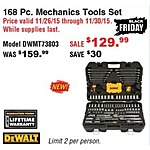ACME Tools Black Friday: DeWalt 168 Pc. Mechanics Tools Set for $129.99