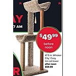PetSmart Black Friday: Whisker City Cozy Inn Cat Tower 47.5 in. for $49.99