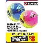 Big 5 Sporting Goods Black Friday: Lotto Forza Elite Soccer Ball for $8.00