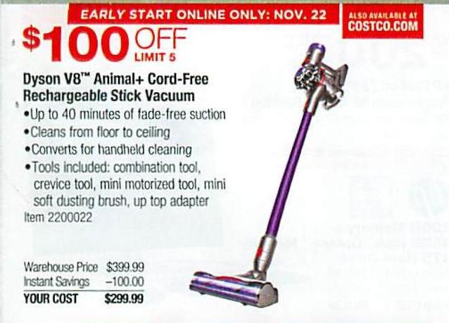 Costco Wholesale Black Friday: Dyson V8 Animal + Cord-Free ...