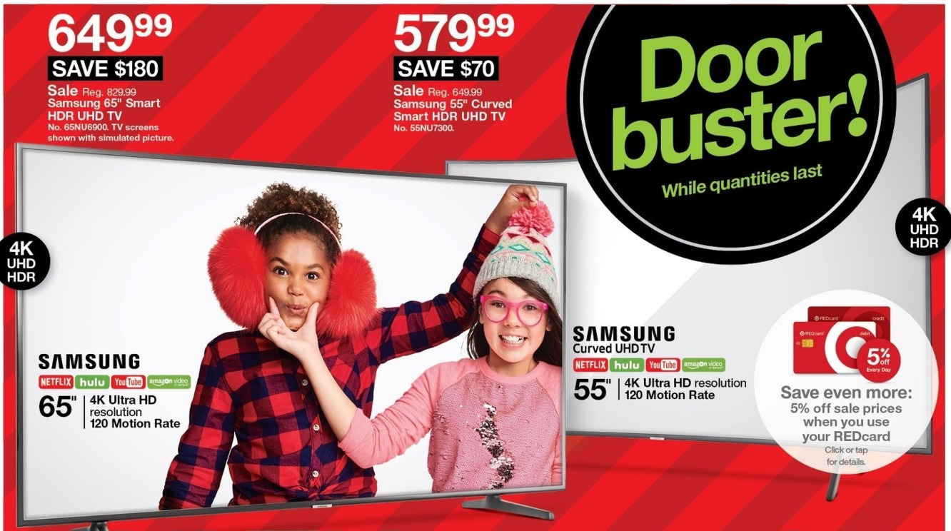 Target Black Friday: 65&quot; Samsung 65NU6900 4K Smart HDR UHD TV for $649.99 - www.bagssaleusa.com