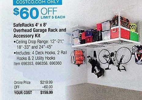 Costco Wholesale Black Friday Saferacks 4 X 8 Overhead