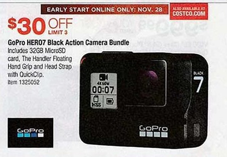 Costco Wholesale Black Friday Gopro Hero7 Black Action Camera