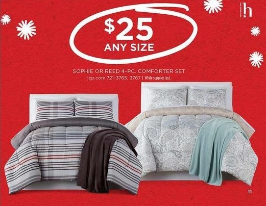 Jcpenney Black Friday Sophie Or Reed 4 Pc Comforter Set Any