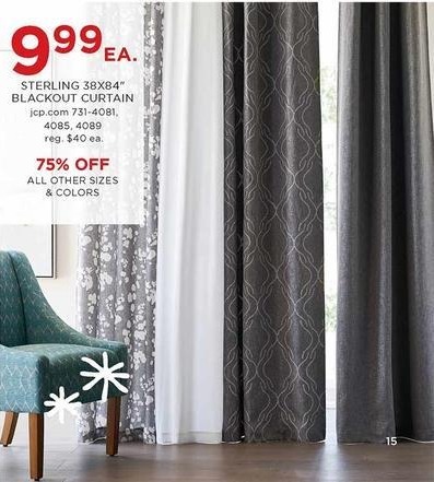 Jcpenney Black Friday Sterling 38x84 Blackout Curtain For 9 99