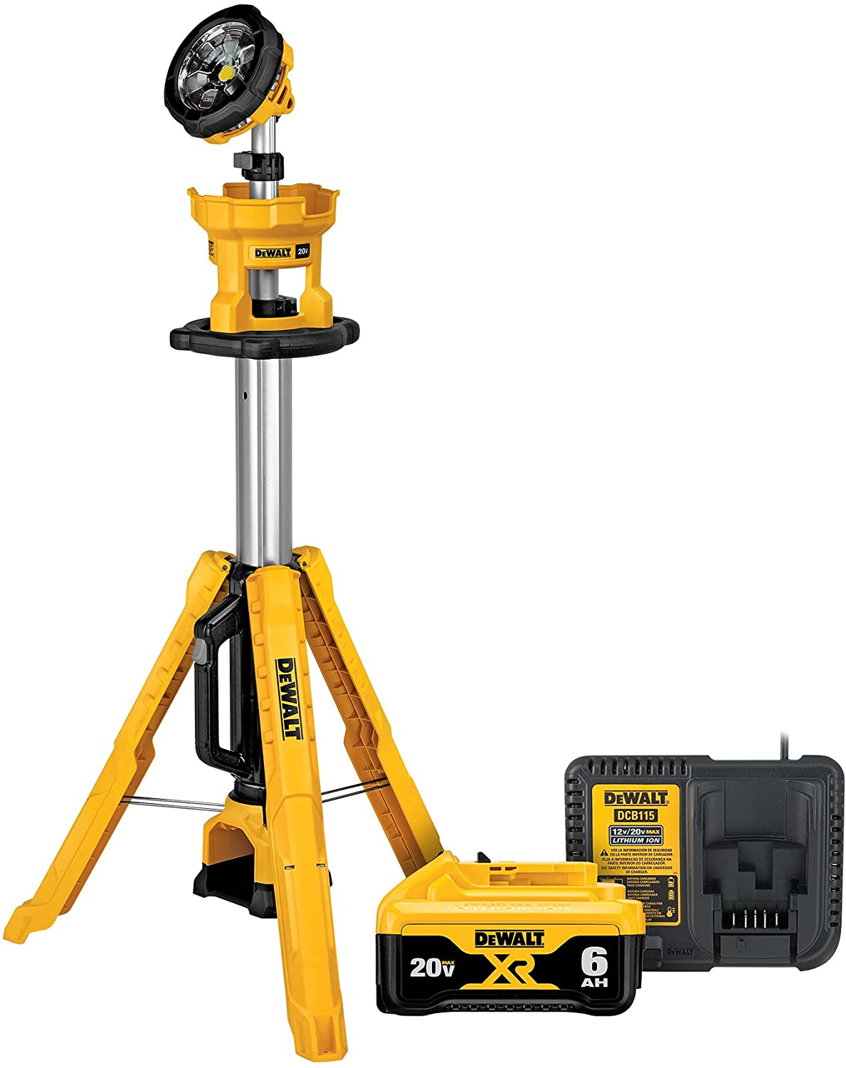 DeWalt 20V MAX LED Work Light w Tripod Base Battery Charger