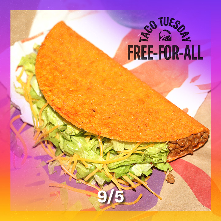 Taco Bell Restaurant Taco Tuesday Offer Nacho Cheese Doritos Locos Taco