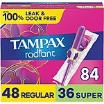 84-Count Tampax Pocket Radiant Compact Tampons Duo Pack $15.55 w/ Subscribe &amp; Save
