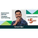 Select Great Clips Salon Locations: Haircut Coupon for $5 Off &amp; More Offers