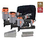 Nailers: 3-Piece HDX Pneumatic Nail Gun Finish & Trim Kit w/ Canvas Bag $70 &amp; More + Free S&amp;H