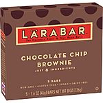 5-Count Larabar Fruit & Nut Bars (Chocolate Chip Brownie) $3 + Free Shipping