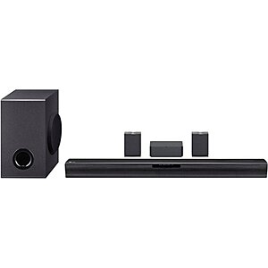 LG SQC4R 4.1 Channel Sound Bar w Wireless Subwoofer Rear Speakers