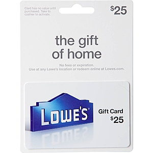 Active Military/Veterans: $25 Lowe's Gift Card $20 + Free S/H for Military Star Card Holders