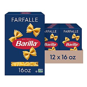Barilla Pasta: 12-Pack 16oz Farfalle $11.90 & More w/ Subscribe & Save
