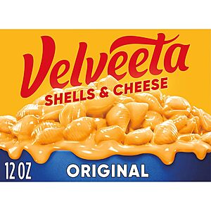 12-Oz Velveeta Shells & Cheese (Original) https://static.slickdealscdn.com/attachment/1/6/7/9/8/1/2/300x300/18311224.thumb.25