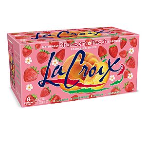 8-Pack 12-Oz La Croix Sparkling Water (Strawberry-Peach) $2.75 
